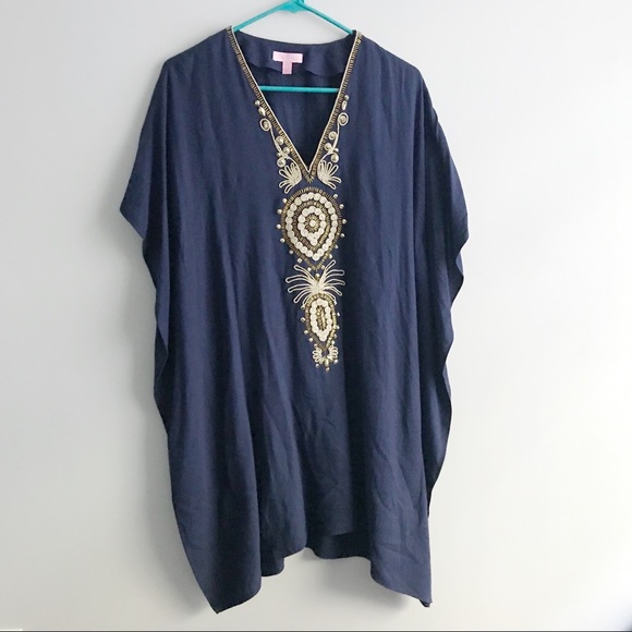 πHPπ Lilly Pulitzer CHAI V-NECK CAFTAN DRESS - Picture 2 of 8